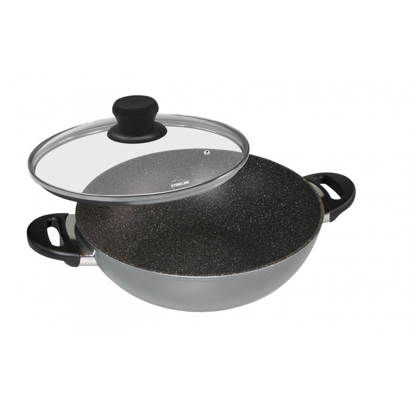Stoneline 32 cm Antihaft-Wok aus Aluminium mit Deckel | Wayfair.de